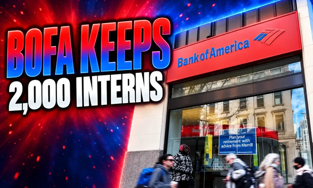 Bank of America 2,000 summer interns AI hiring