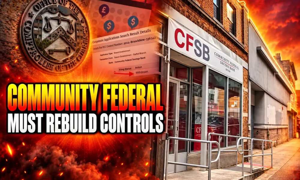 Community Federal Savings Bank OCC AML consent order 2026