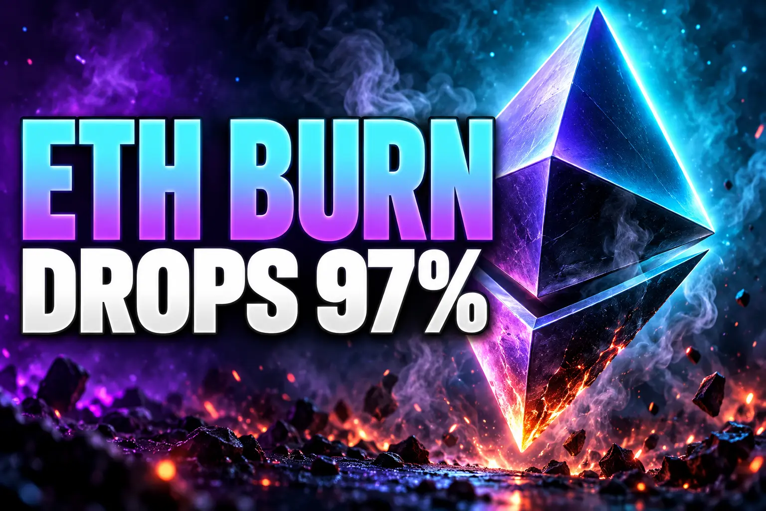Ethereum ETH burn collapse after layer 2 fee crash