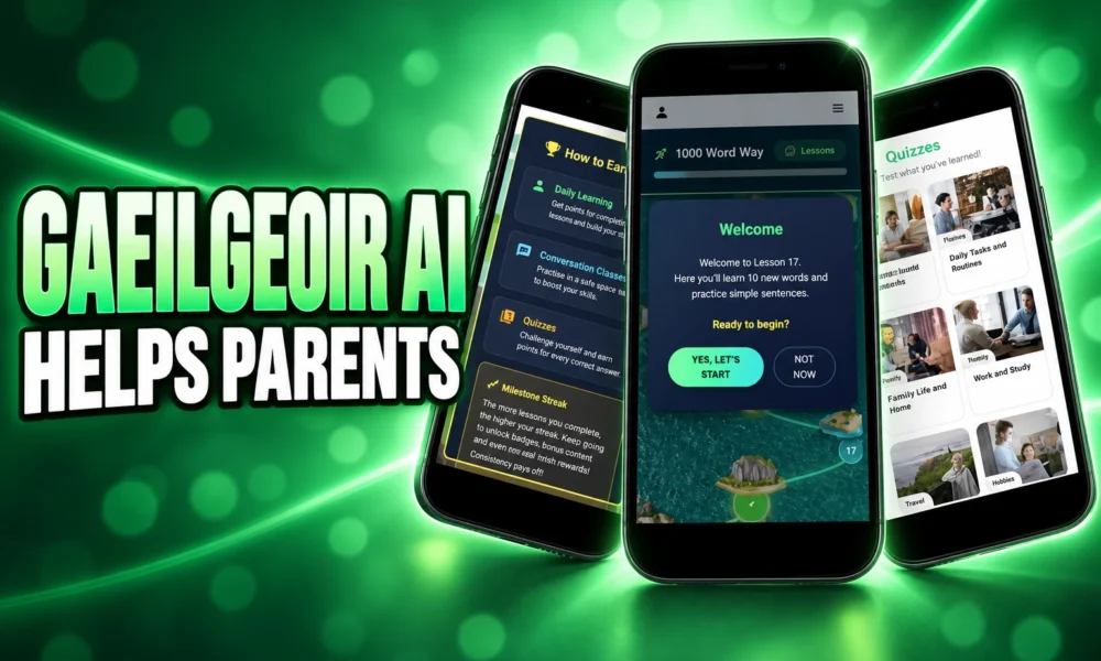 Gaeilgeoir AI pocket Gaeltacht Irish homework app for parents