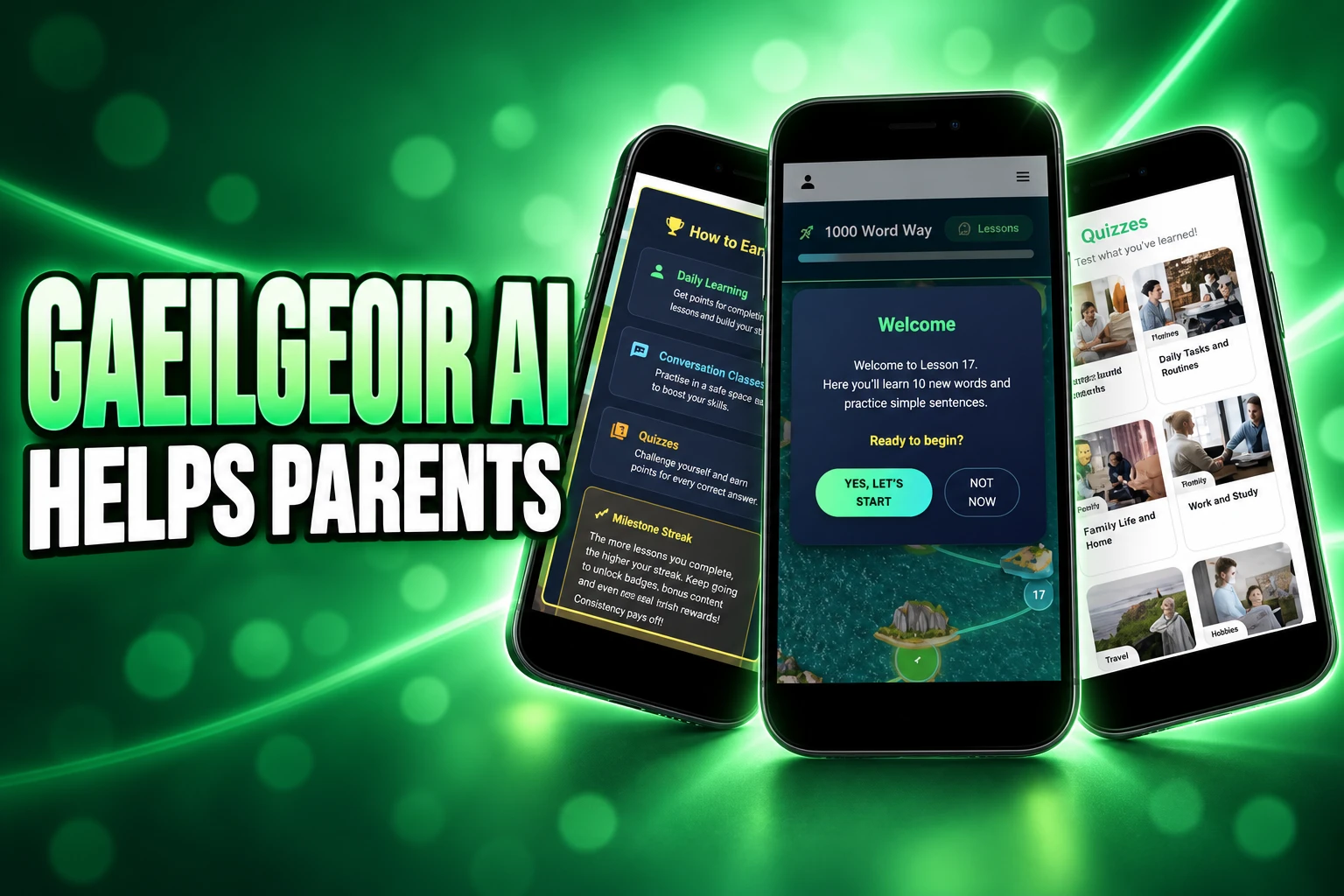 Gaeilgeoir AI pocket Gaeltacht Irish homework app for parents