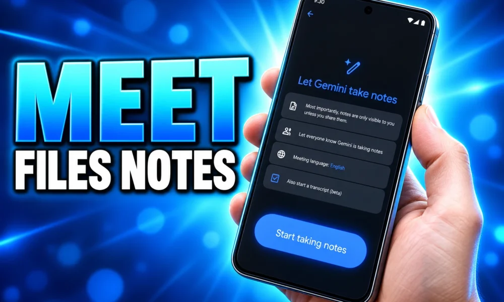Google Meet Gemini in-person meeting notes on phone
