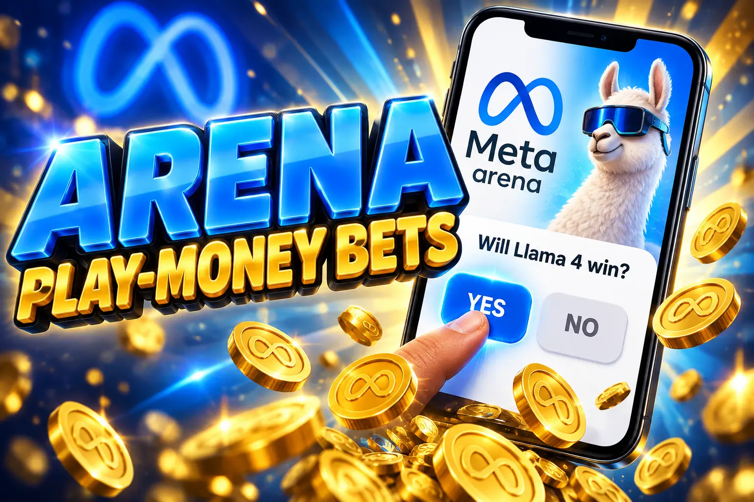Meta Arena prediction app Llama play-money bets