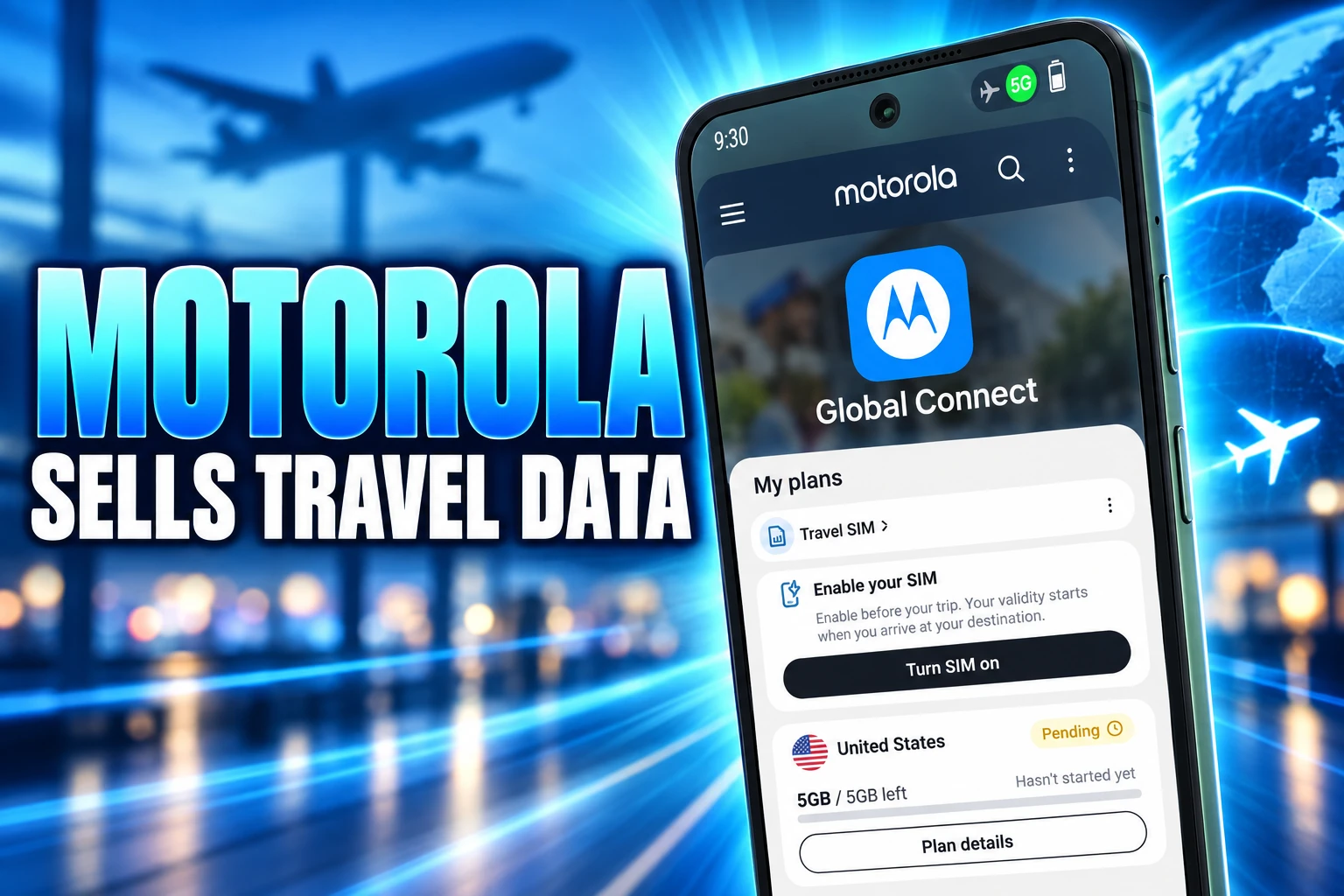 Motorola Global Connect eSIM app 1GB free data
