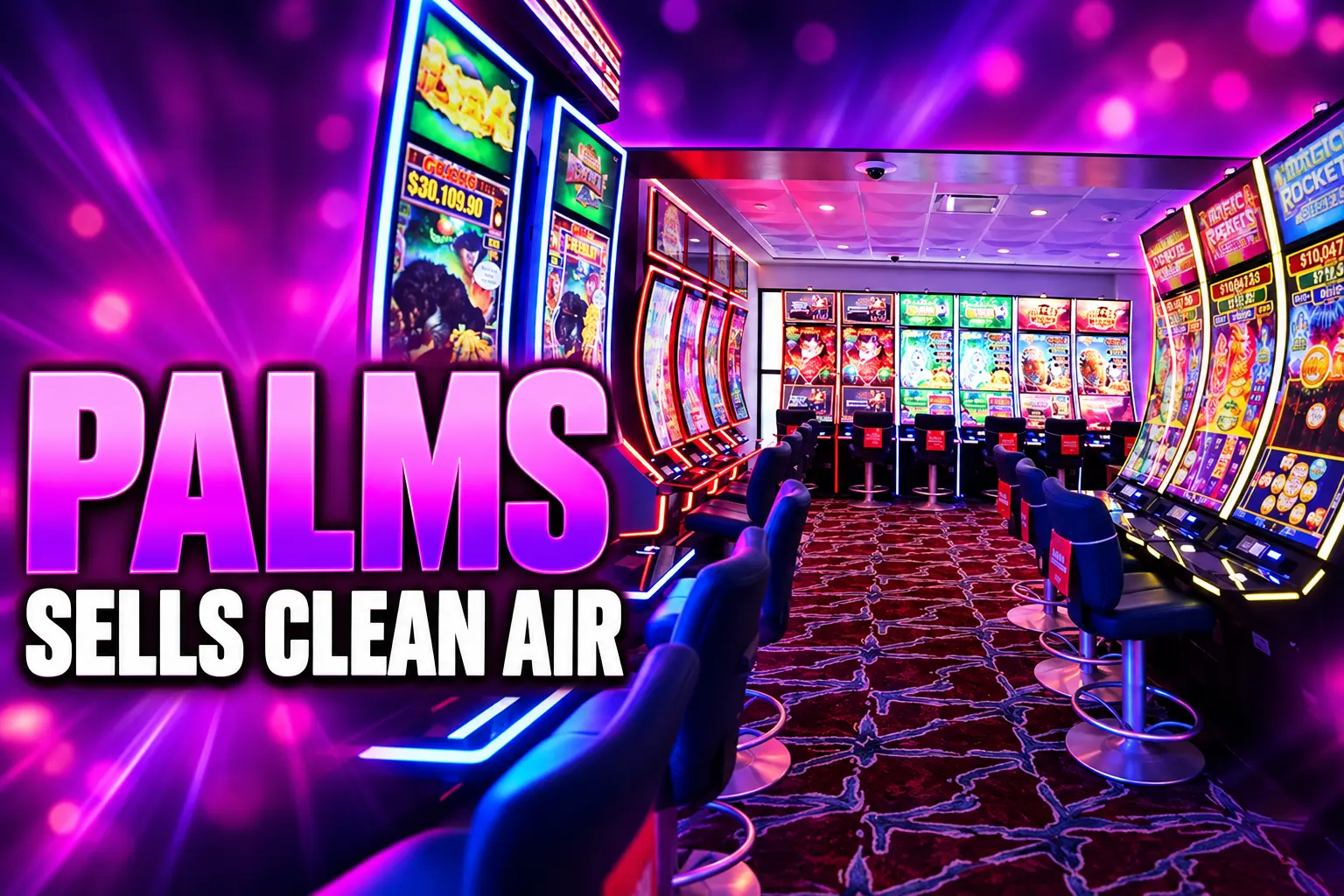 Palms Casino sealed non-smoking slot room circular entrance