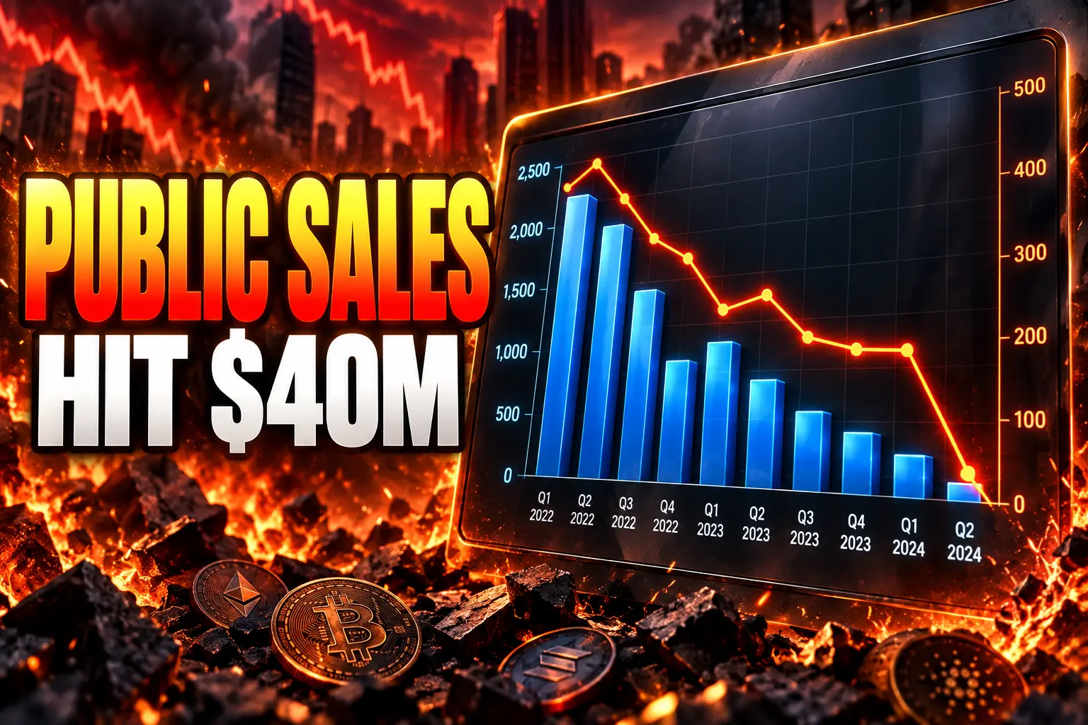 Q2 2026 crypto public token sales $40 million