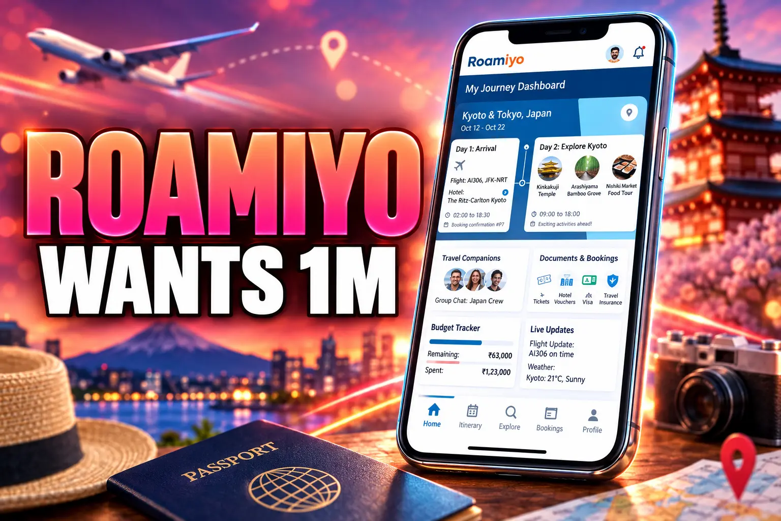 Roamiyo travel app million download target Emmvee