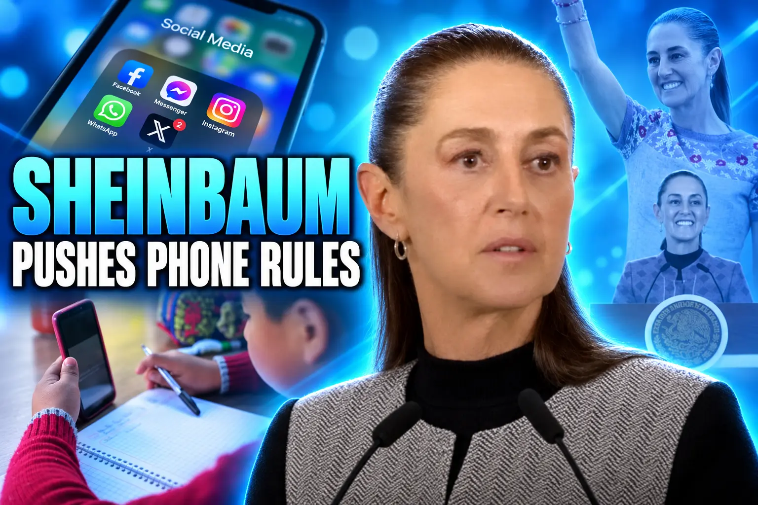 Sheinbaum classroom cell phone rules Mexico teachers