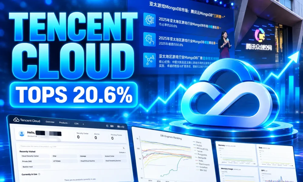 Tencent Cloud MongoDB APAC gaming market share ranking