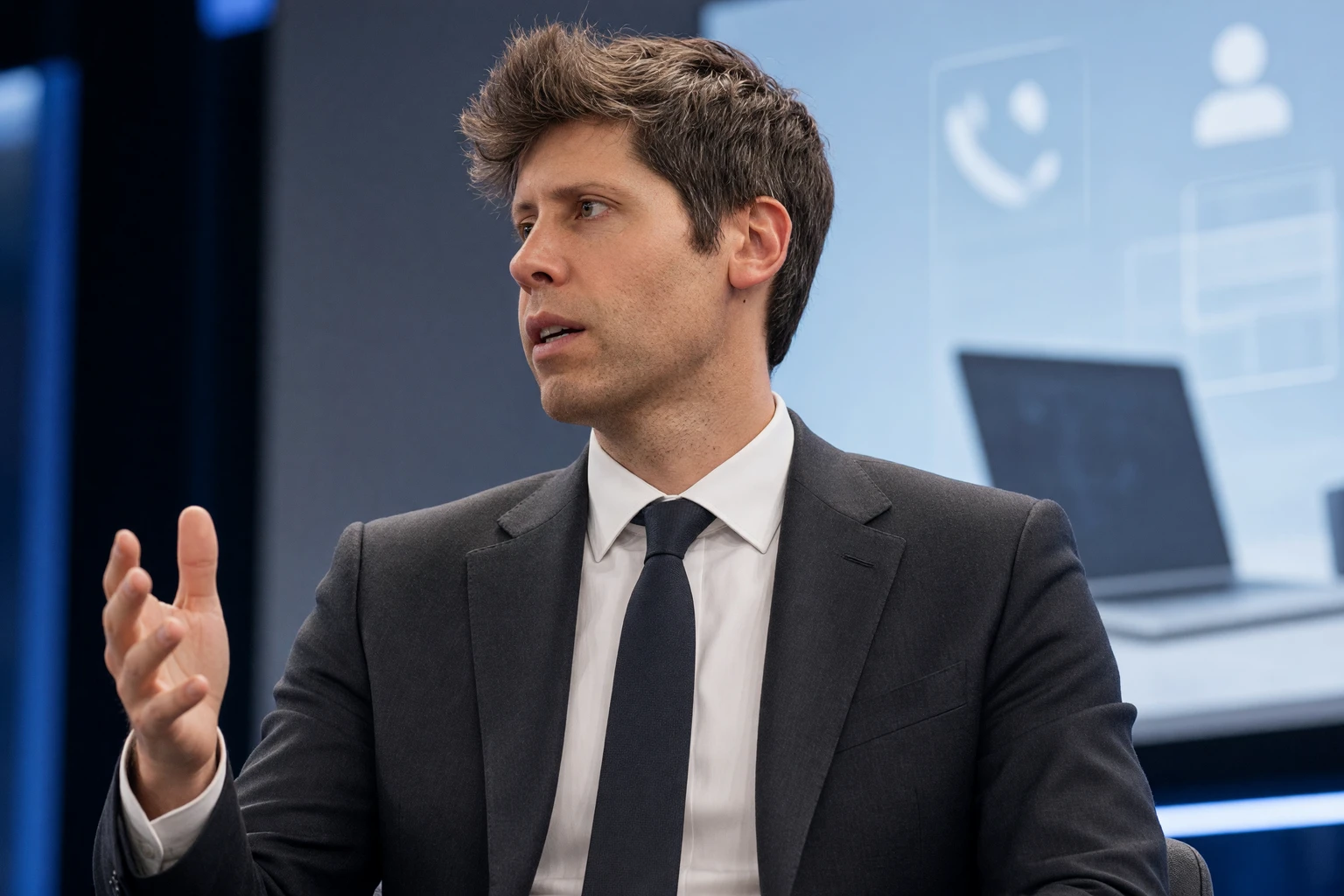 Sam Altman ChatGPT screen watching AI assistant vision