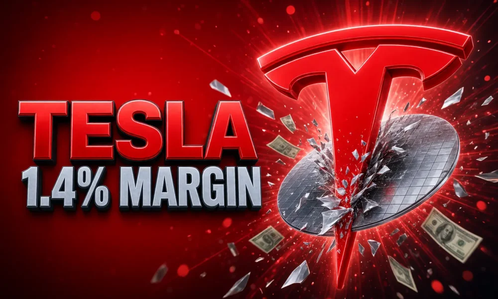 Tesla 1.4 percent operating margin Q2 AI fab spend