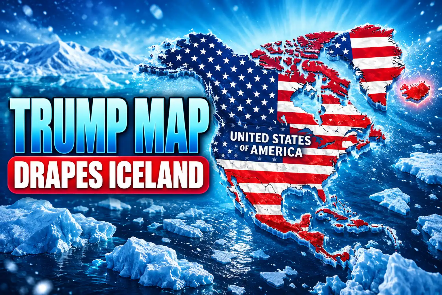Trump map drapes Iceland under US flag