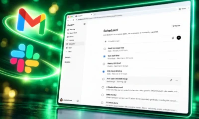 ChatGPT scheduled tasks fire from Gmail Slack