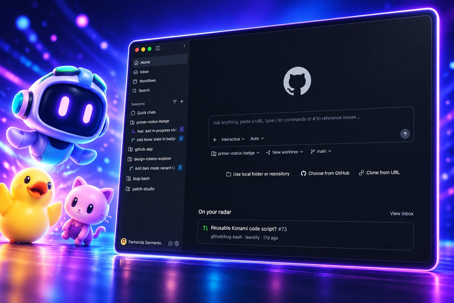 GitHub Copilot app My work pane agent dispatch