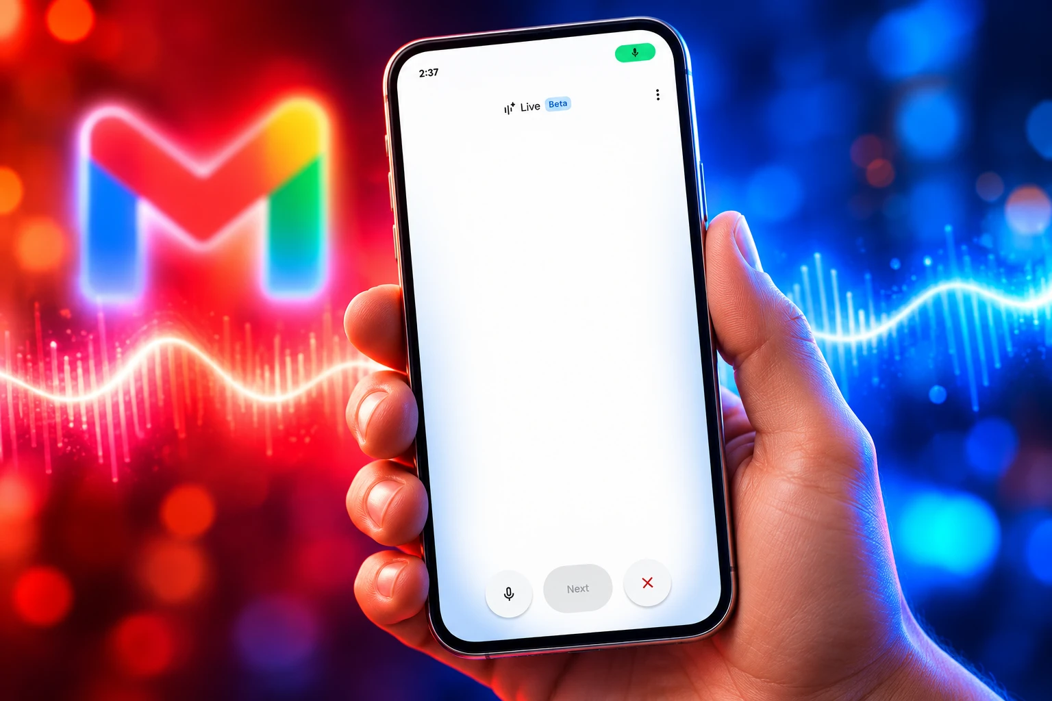 Google Gmail Live voice inbox Gemini rollout phones