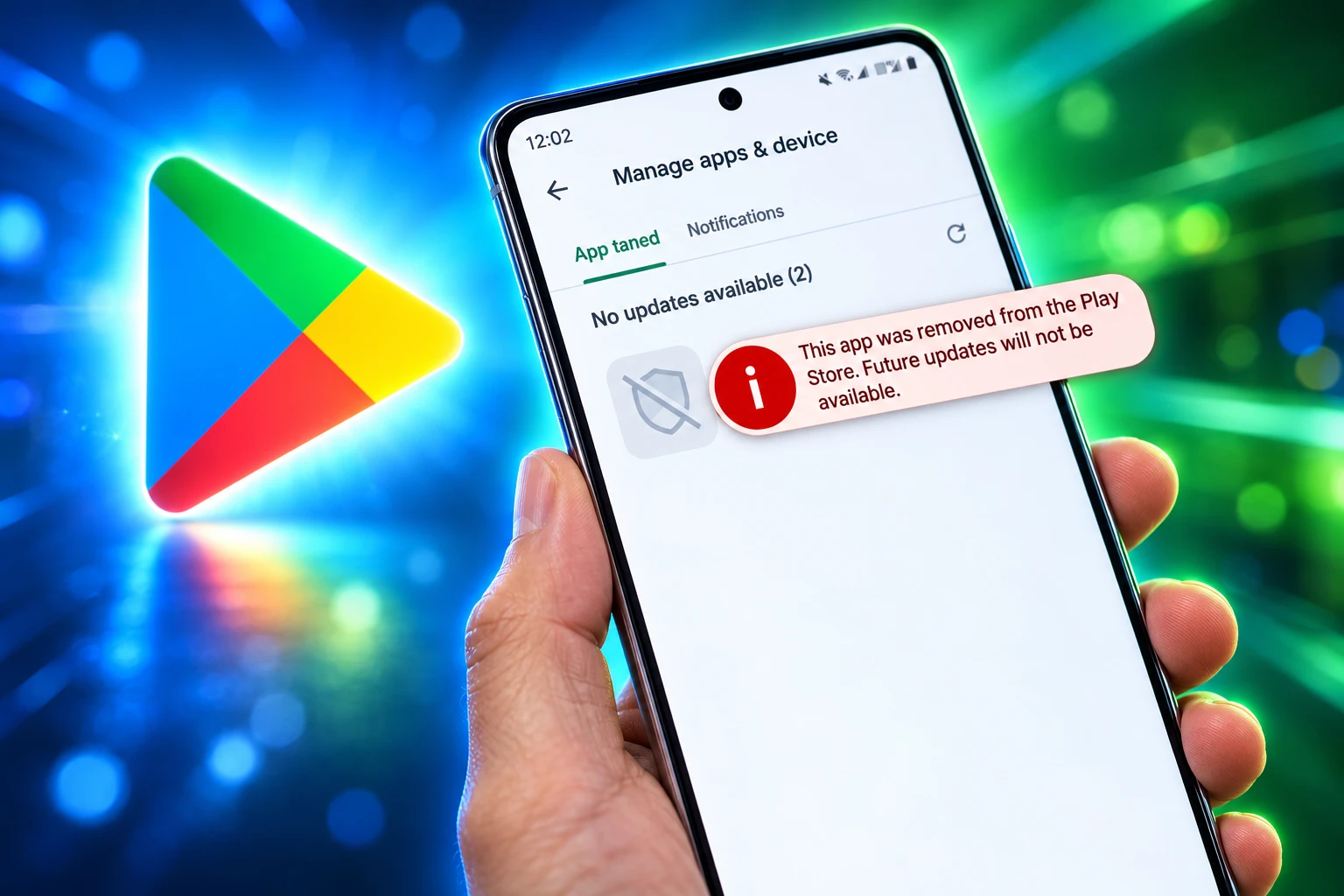 Google Play dead app warning for removed installs
