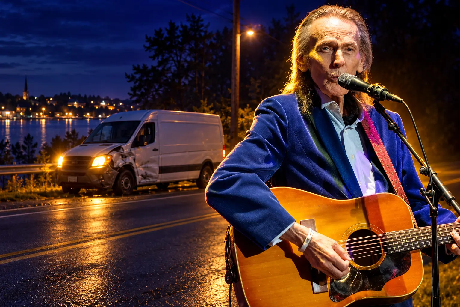 Gordon Lightfoot 1955 father phone call after van crash