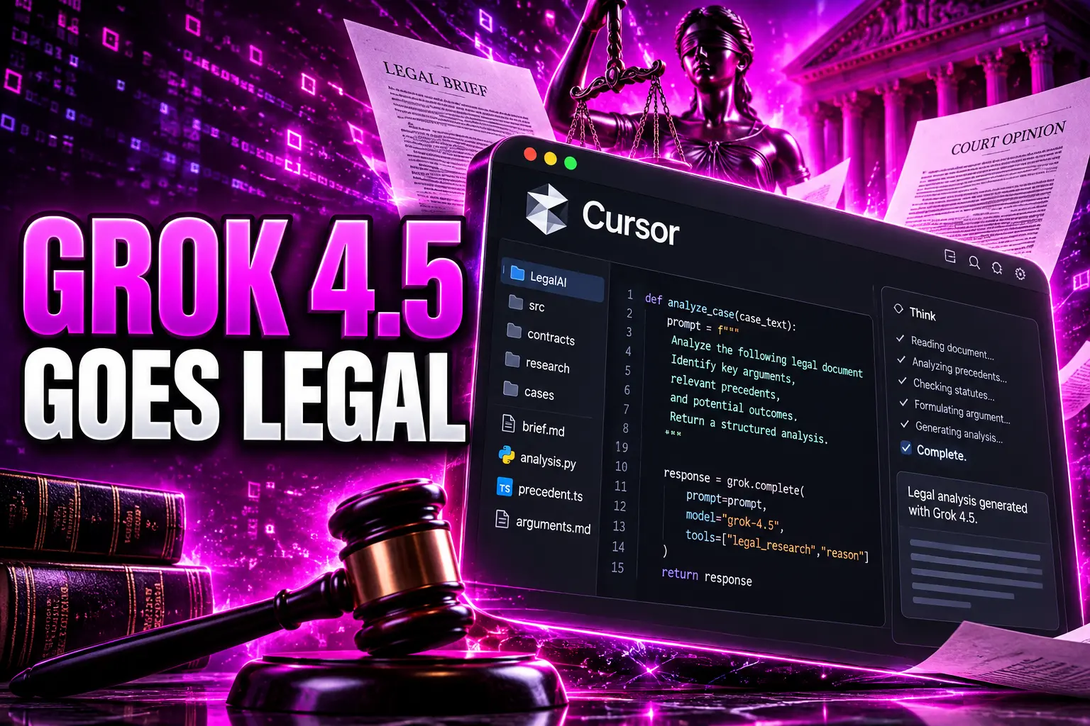 Grok 4.5 Cursor first model legal work