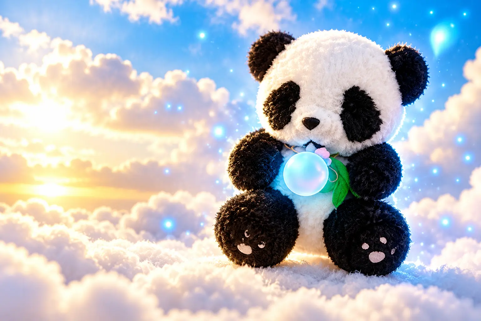 Haivivi BubblePal AI companion toy on panda plush