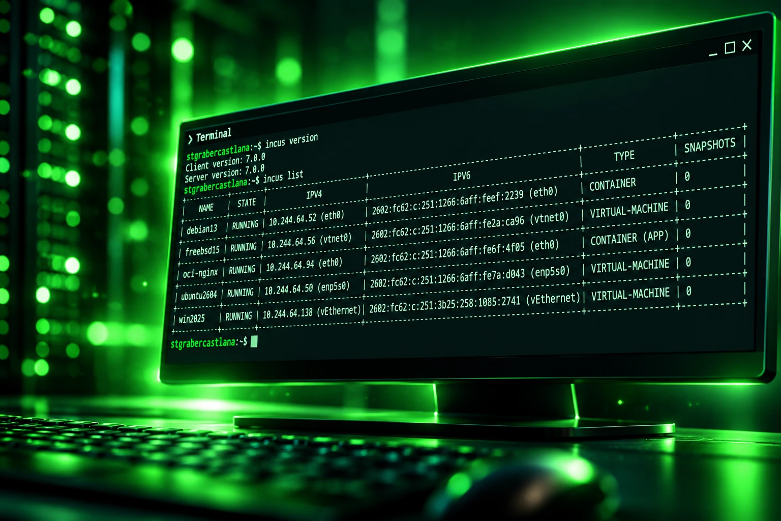 Incus 7.0 LTS container manager five year support