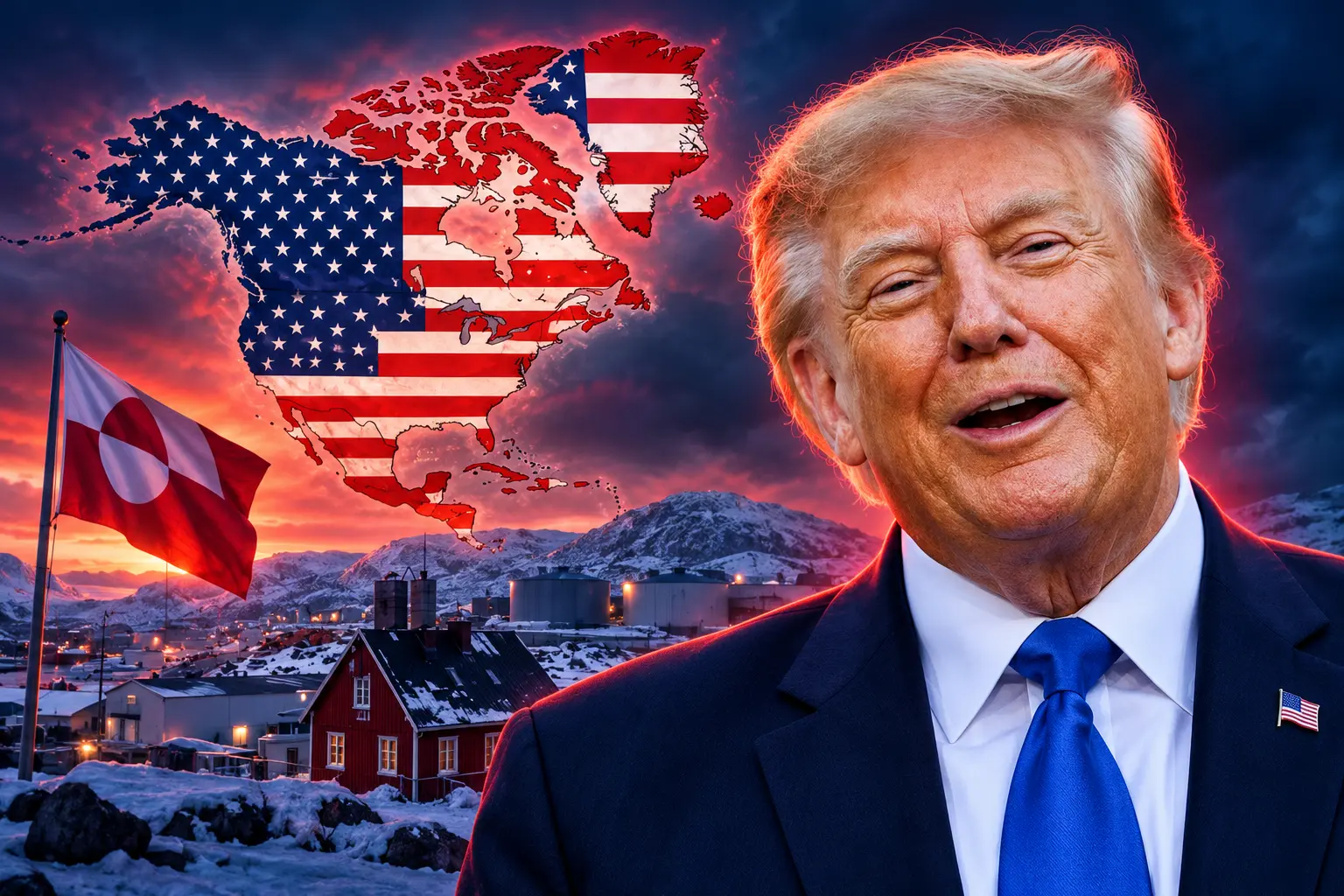 Trump map drapes Iceland under US flag