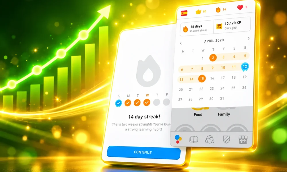 Duolingo 58.7 million daily users streak growth