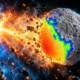 Megaton burst damages asteroid without a hit